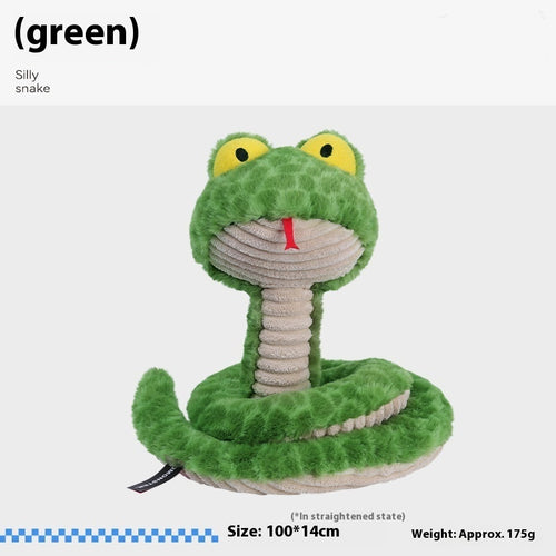 Brighty Boa XL green squeaky snake plush dog toy – 100x14 cm, 175g