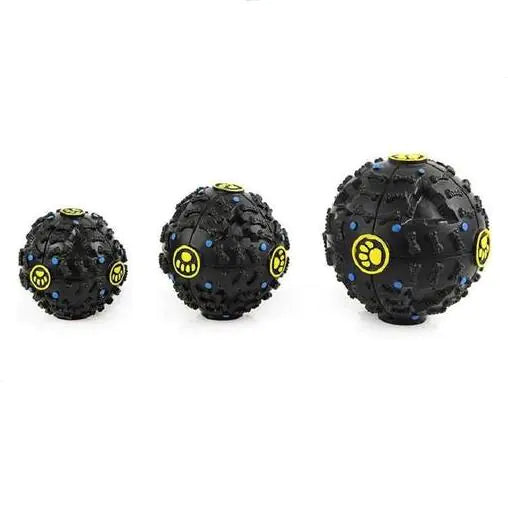 Brighty BrainBall in black - 3 sizes with adjustable treat openings for dogs