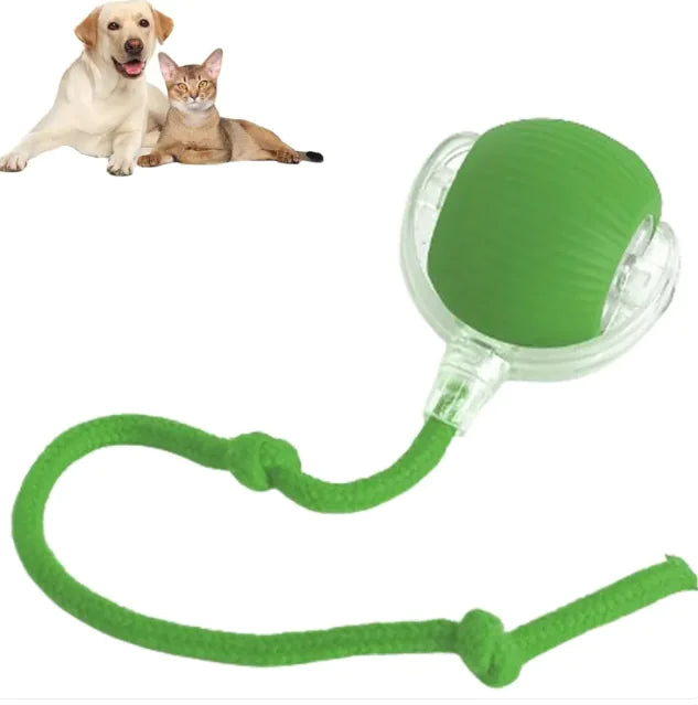 Brighty MotionBall in green - interactive automatic ball with unpredictable motion for pets