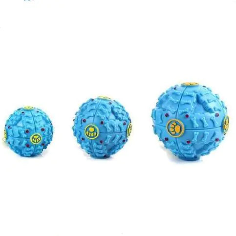 Brighty BrainBall in blue - 3 sizes with adjustable treat openings for dogs
