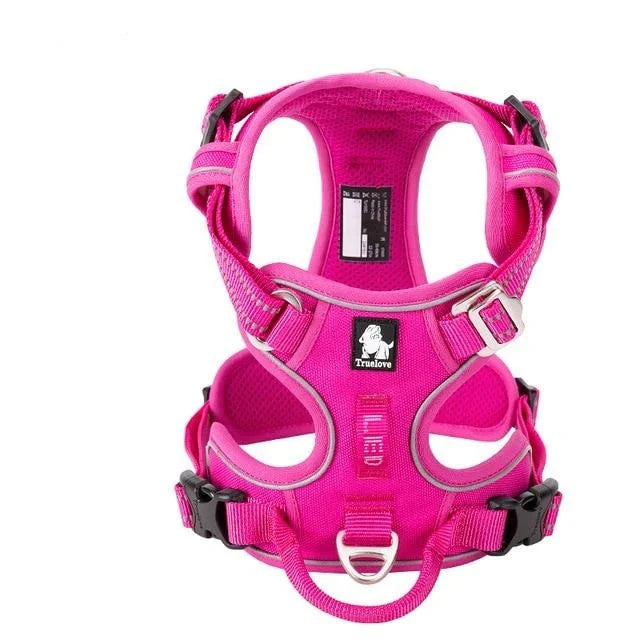 TrueLove Urban Air reflective breathable dog harness – Pink, back view