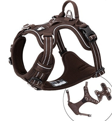 TrueLove Urban Air reflective breathable dog harness – Brown