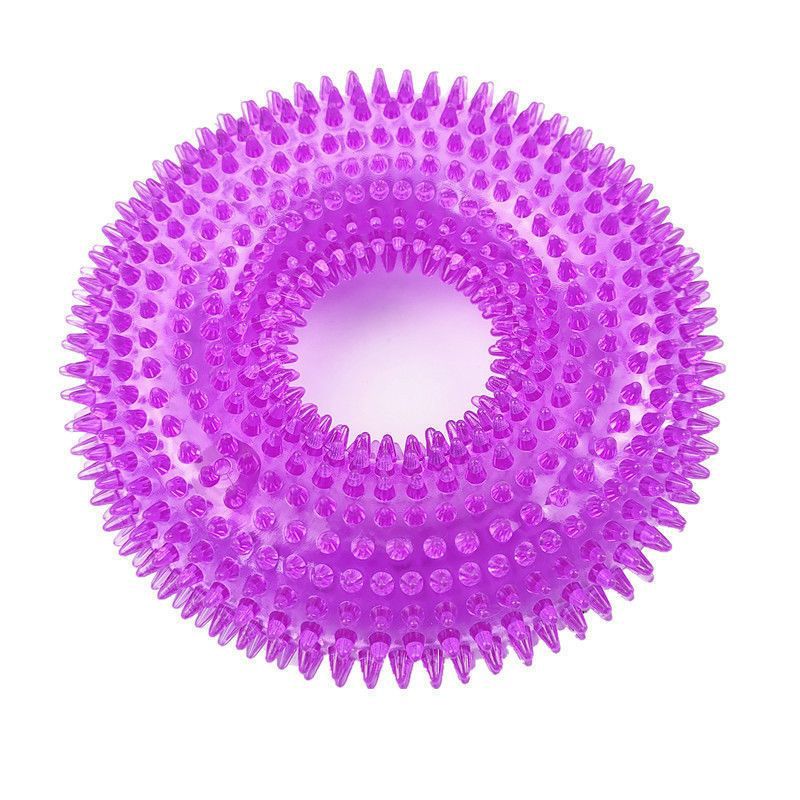 Brighty DentalRing TPR dental chew toy for dogs - violet 10 cm or 12.5cm with spike texture for plaque reduction