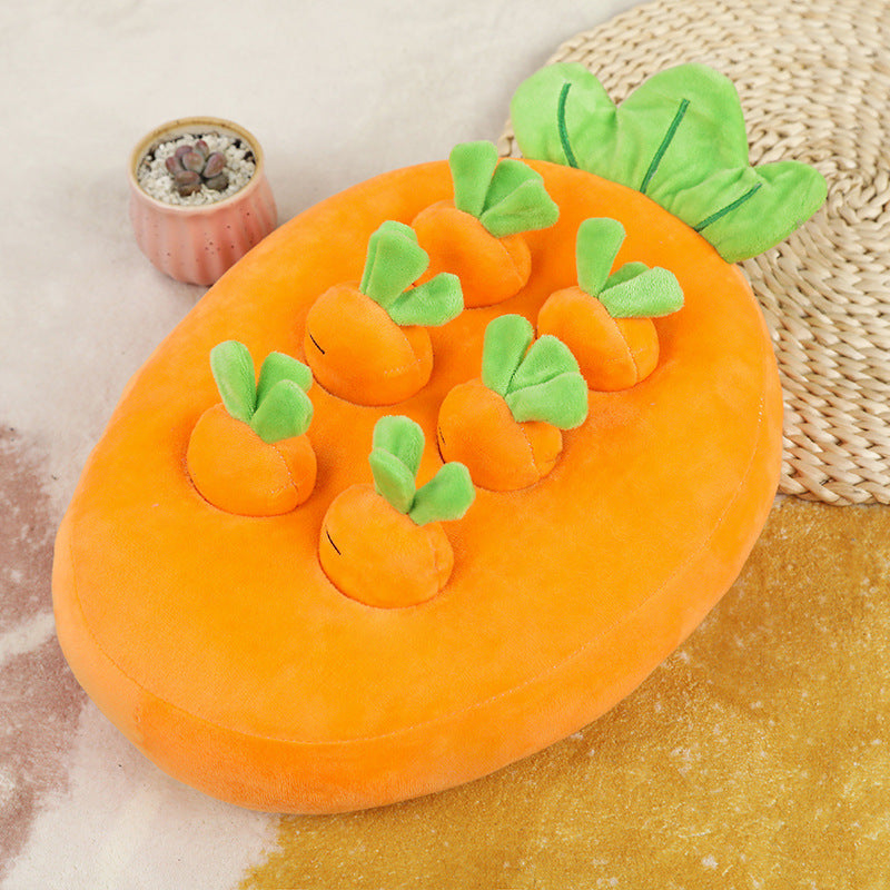 Brighty Hide & Seek interactive dog toy – carrot design with 6 hiding spots