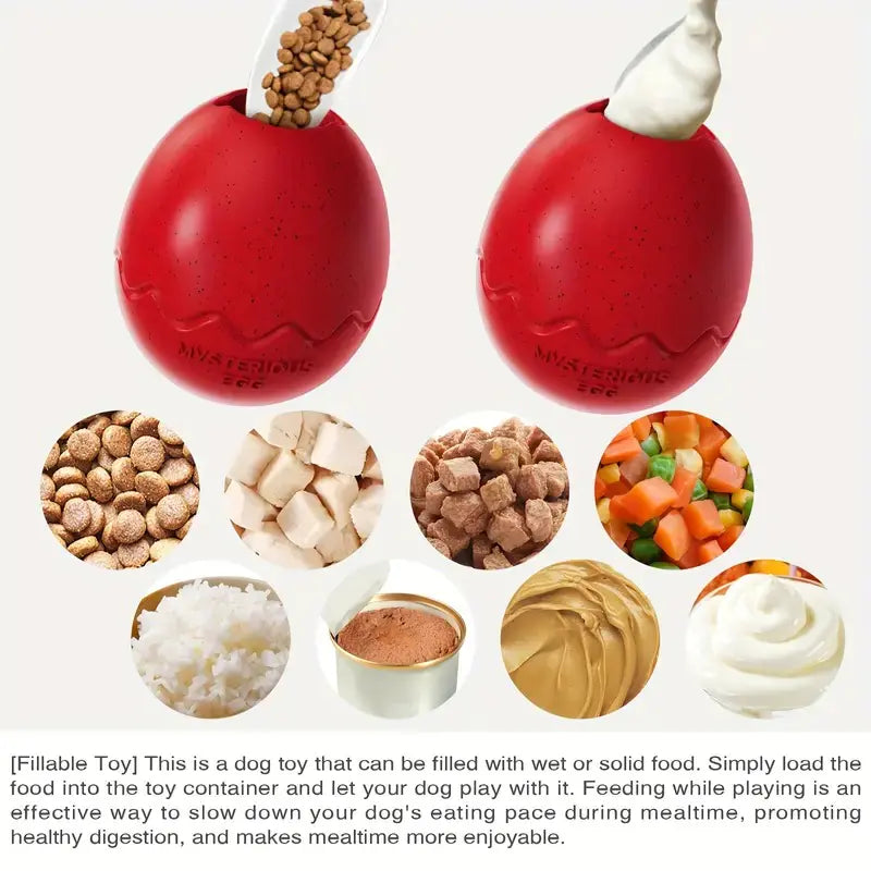 How to fill Brighty Egg with kibble treats peanut butter and frozen food for slow feeding