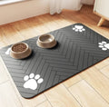 Brighty Clean diatomaceous earth mat in dark gray - quick dry non-slip pet feeding mat
